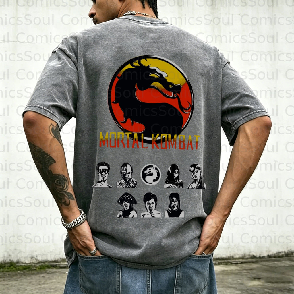 MK-Unisex Anime Inspired Vintage Washed T-Shirt