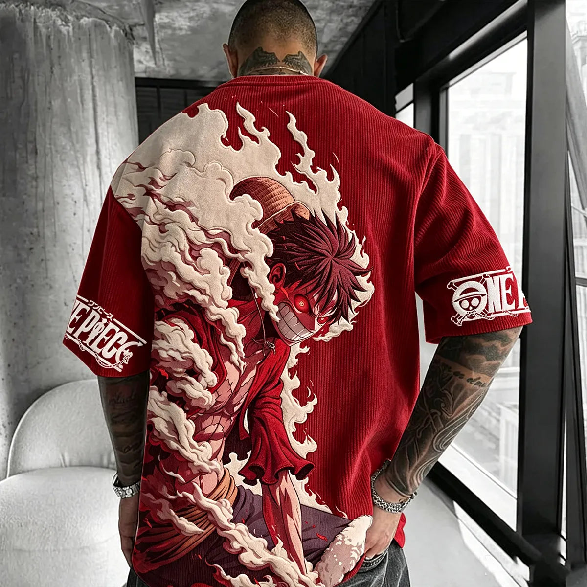 One Piece Unisex Anime Inspired Vintage Corduroy T-Shirt