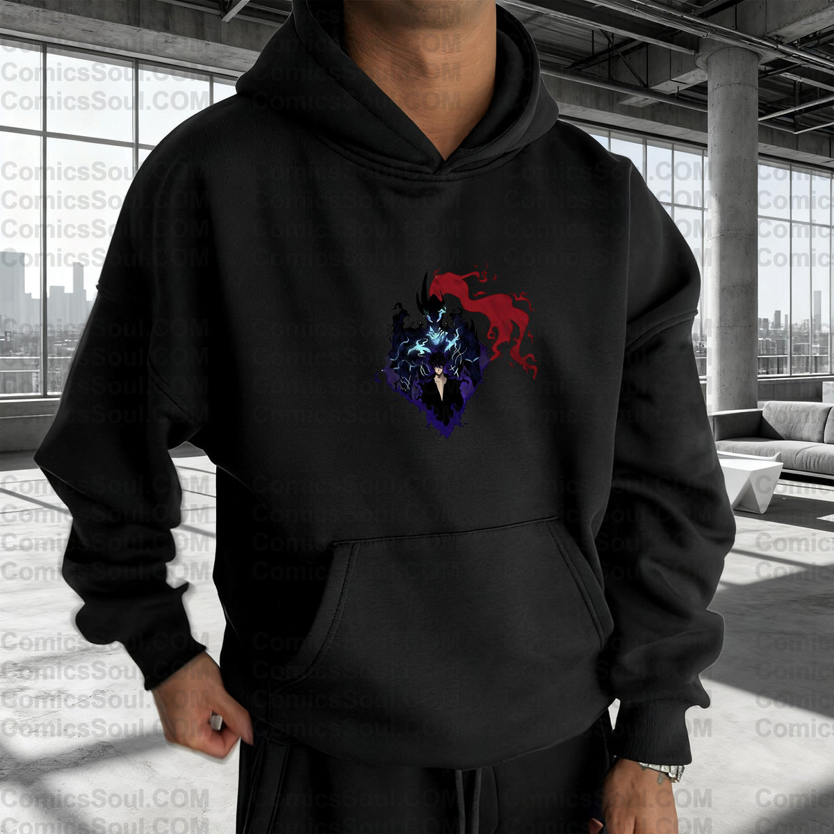 SL-Unisex Anime Graphic Streetwear Wintage Plush Hoodie