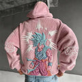 Dragon Ball Unisex Retro Corduroy Hoodie With Anime-style Graphics