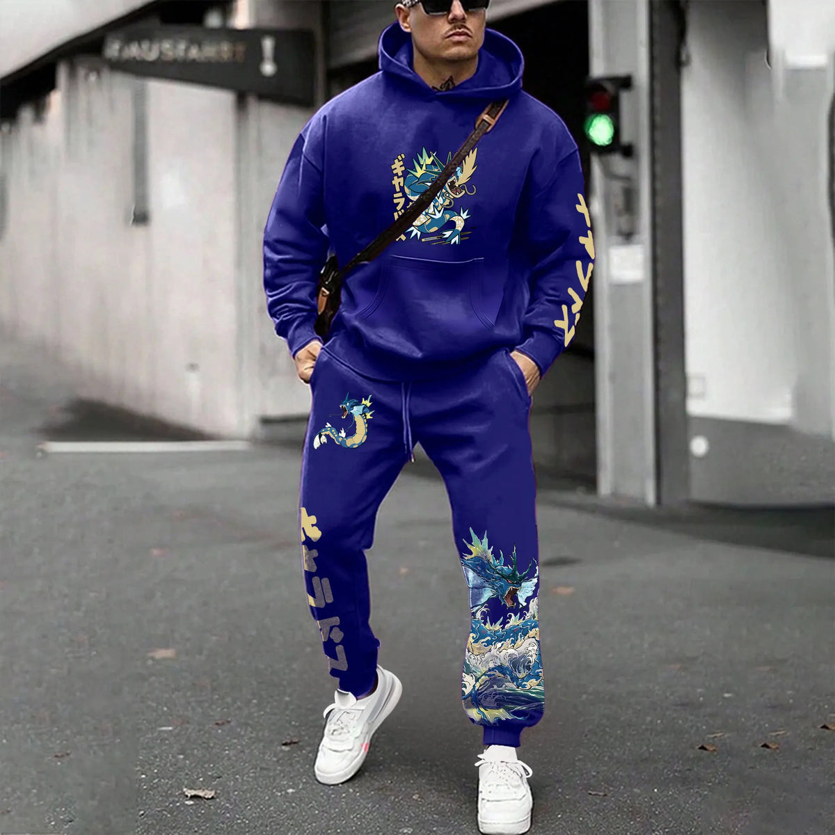 PKM-Unisex Anime 3D Print Fleece Hoodie and Pants Set