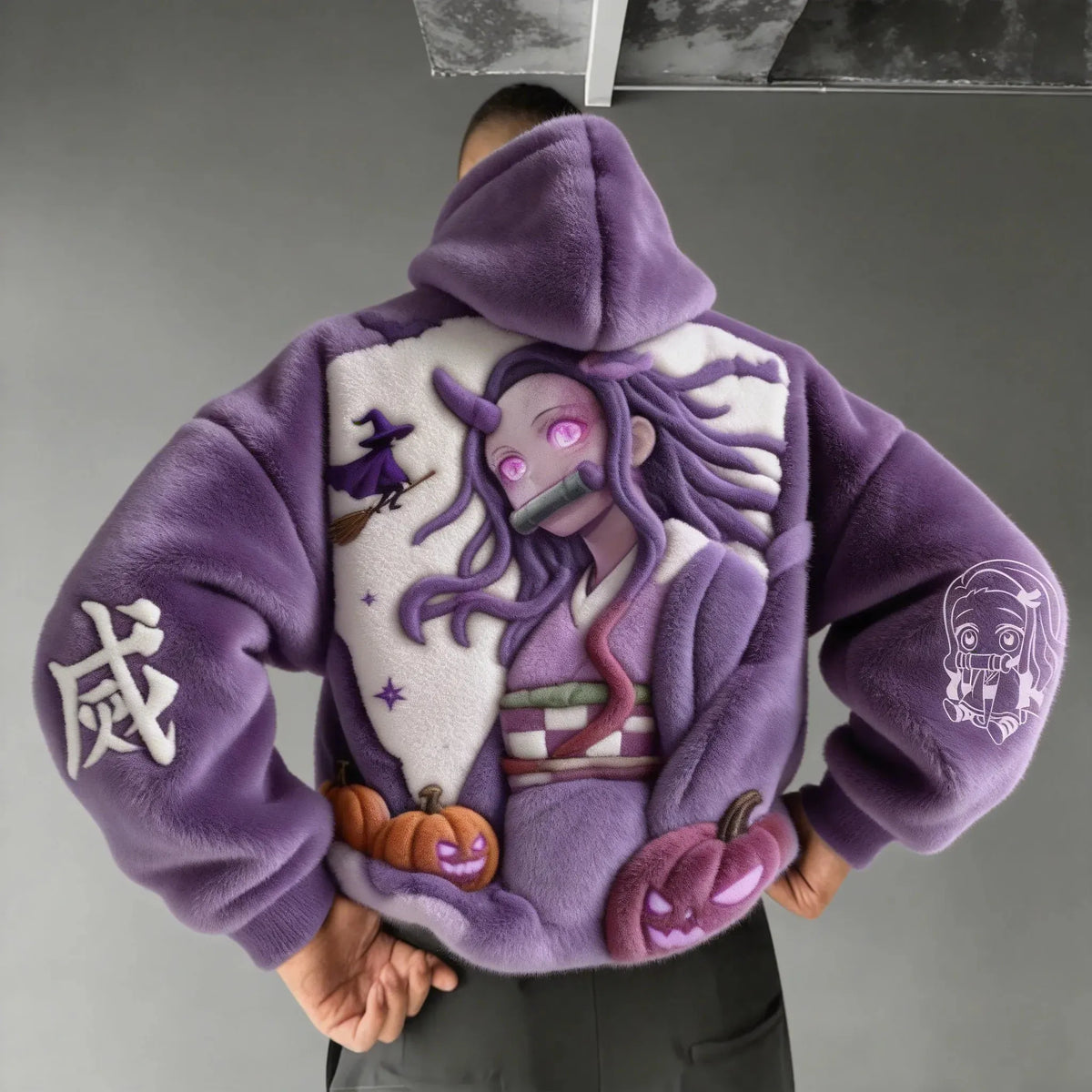 KNY Color-blocked Corduroy Hooded Sweatshirt