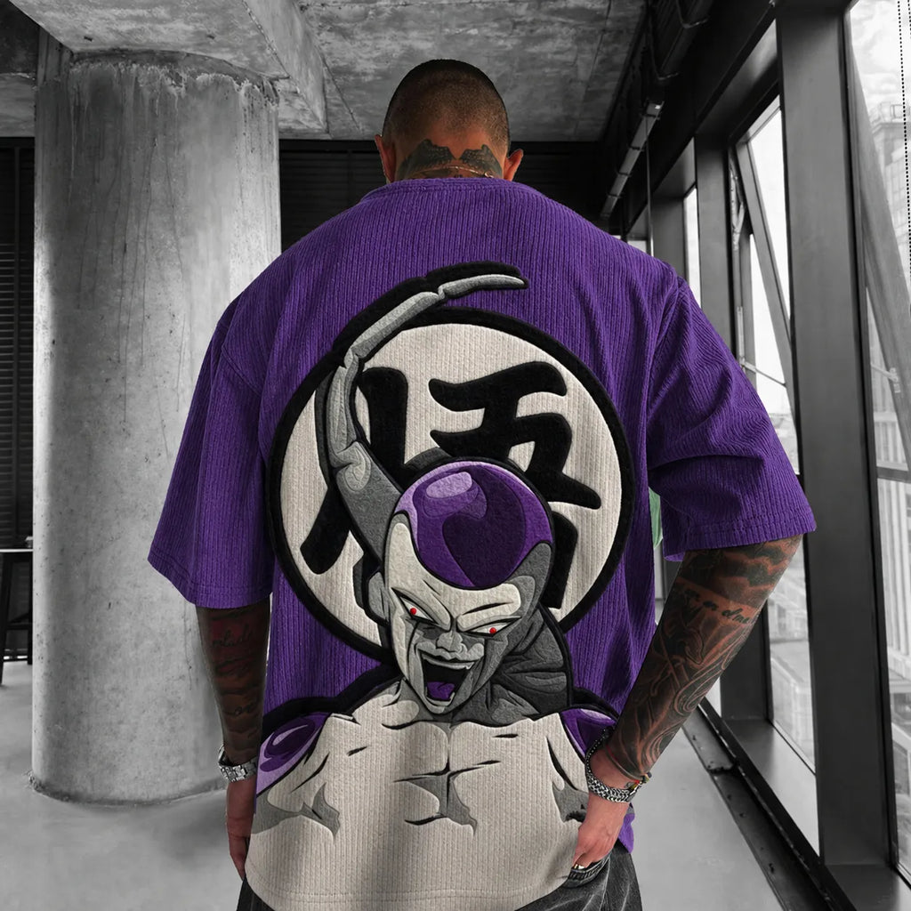 Dragon Ball Unisex Anime-Style Retro Corduroy Oversized T-Shirt