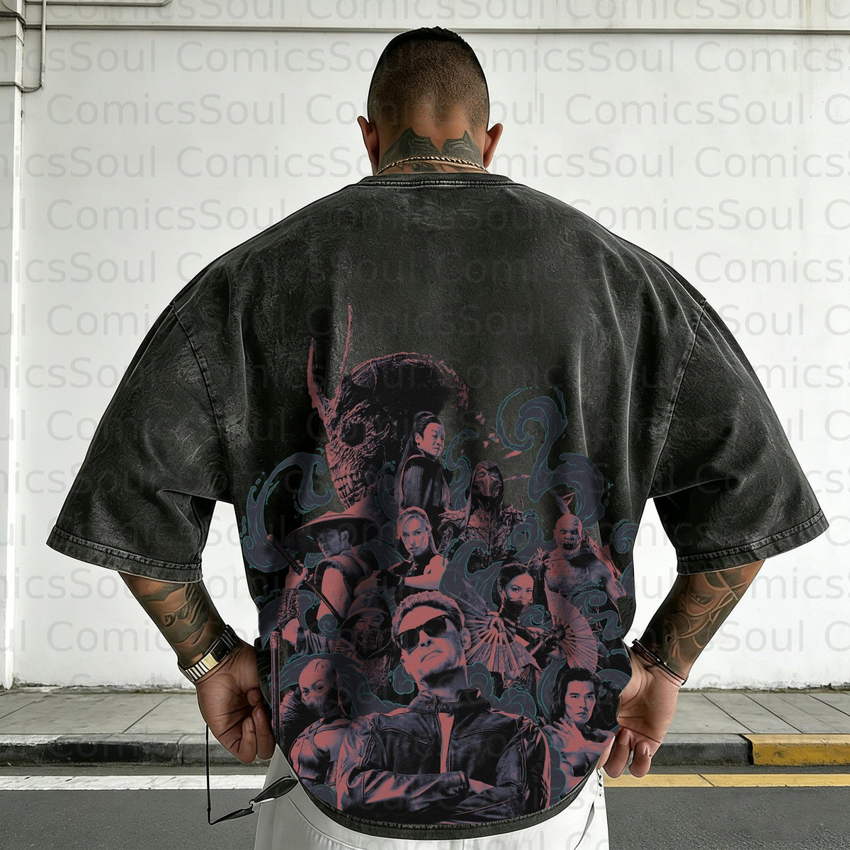 MK-Unisex Anime Inspired Vintage Washed T-Shirt