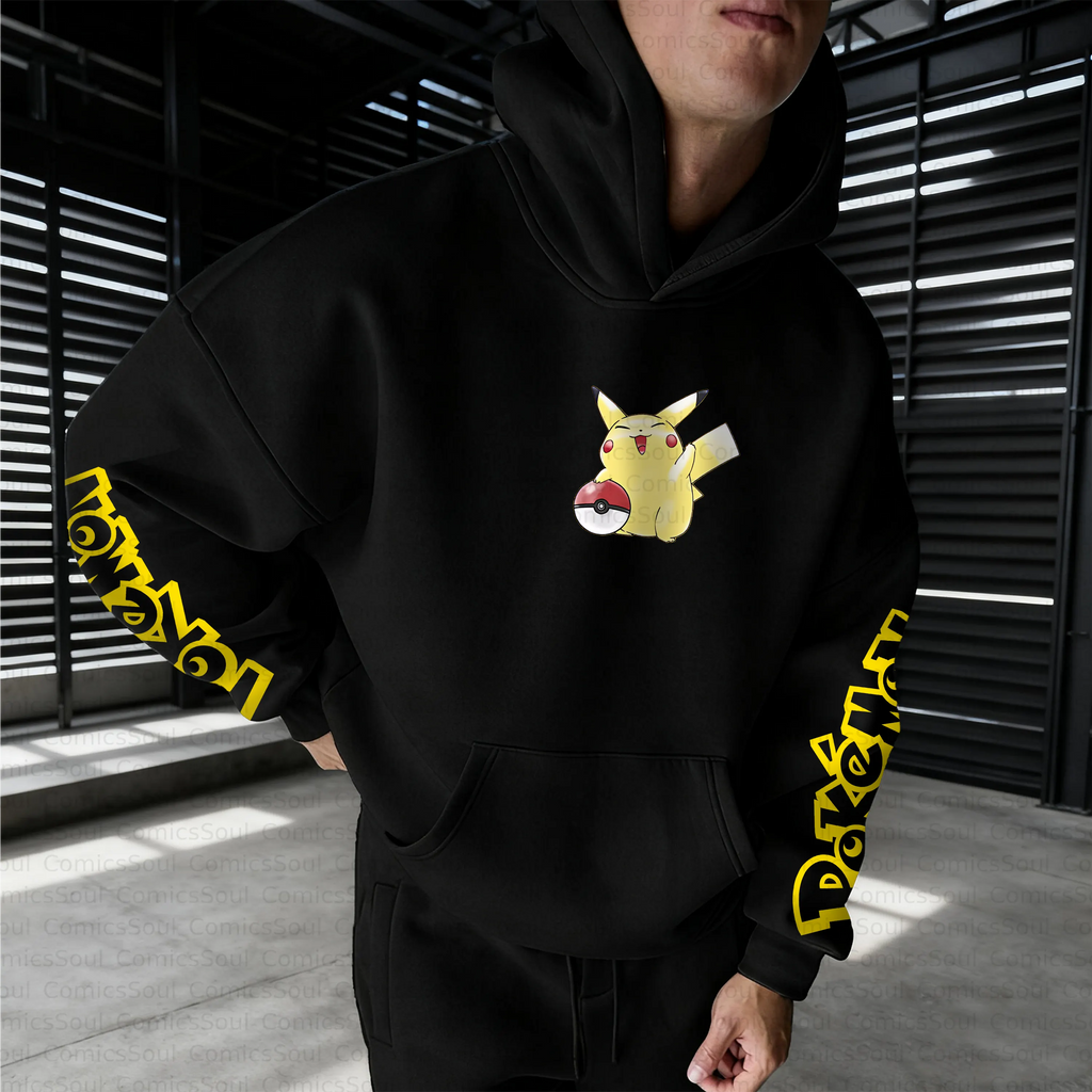 PKM-Unisex Anime Inspired Vintage Plush Hoodie
