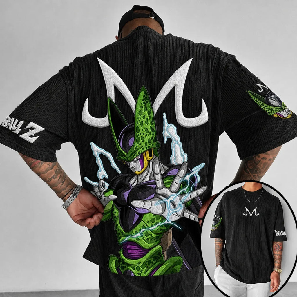 Dragon Ball Unisex Anime-Style Retro Corduroy Oversized T-Shirt