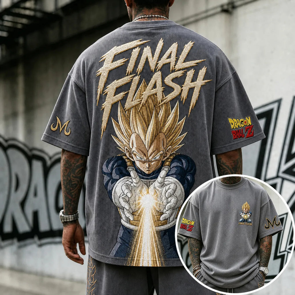 Dragon Ball Unisex Short-Sleeve Corduroy T-Shirt With Anime Print