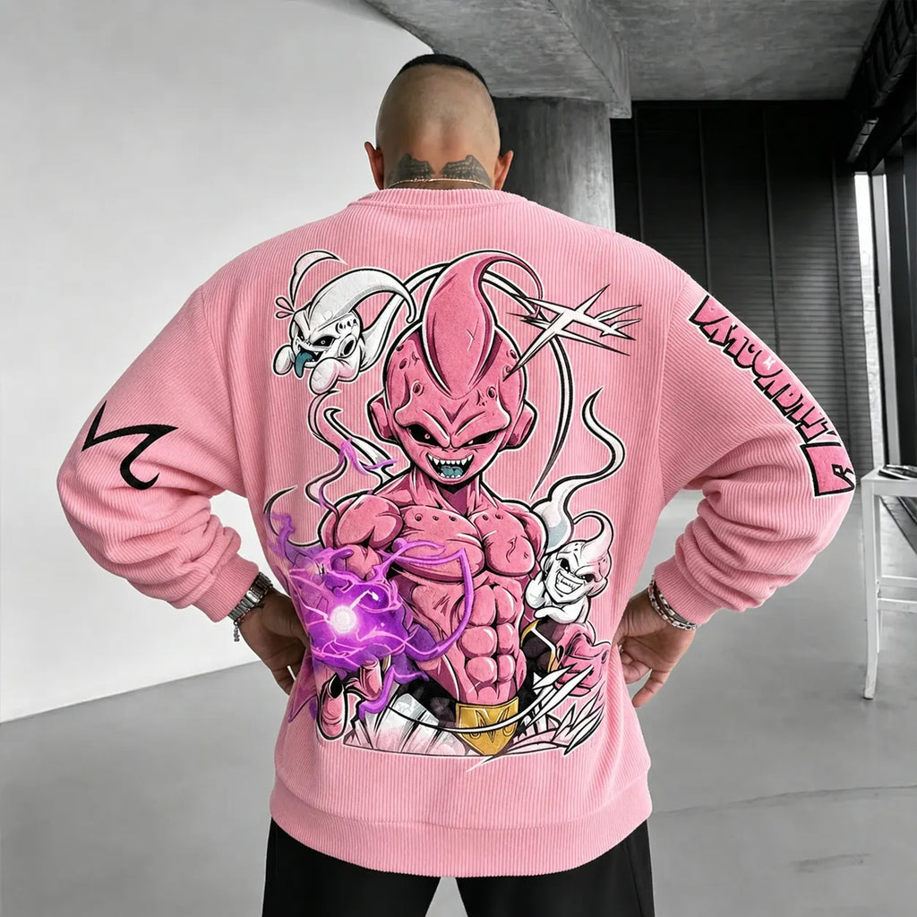 Dragon Ball Unisex Retro Corduroy Sweatshirt In Anime Style
