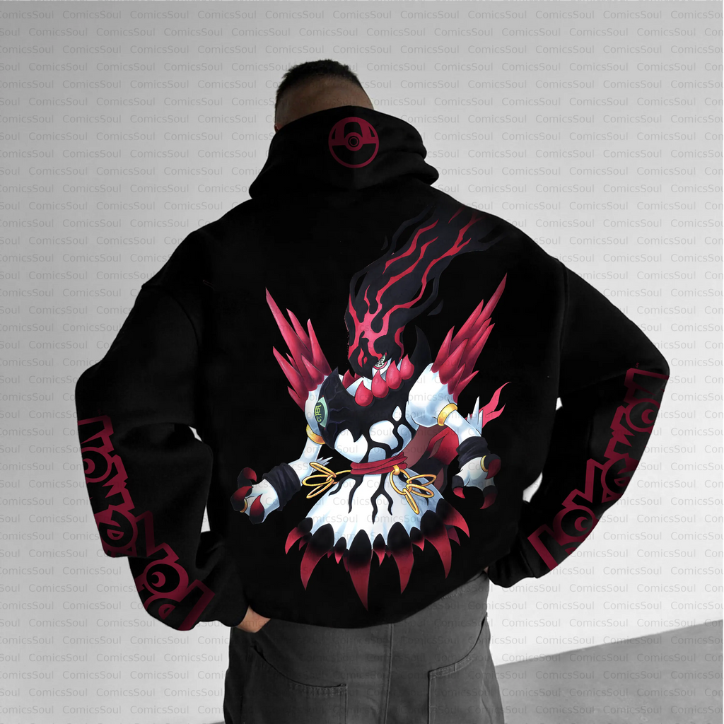 PKM-Unisex Anime Inspired Vintage Plush Hoodie