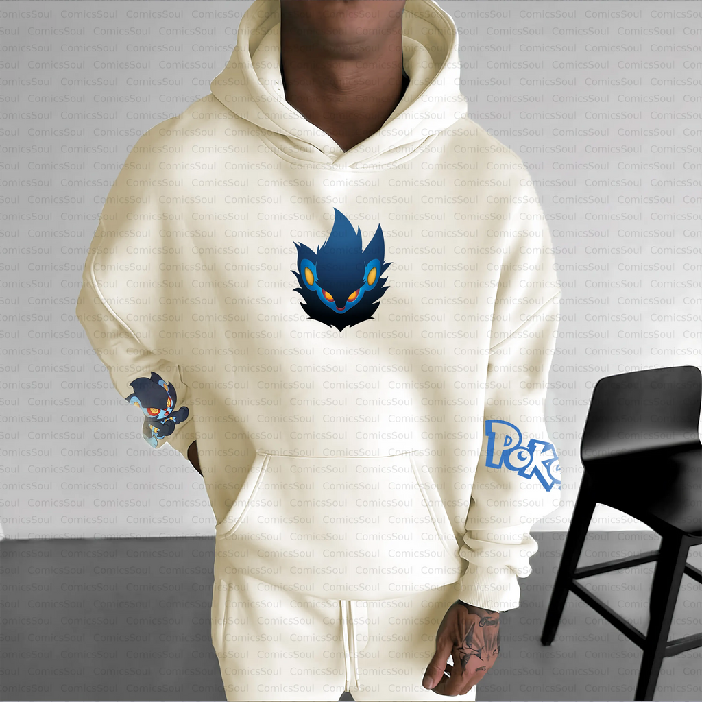 PKM-Unisex Anime Inspired Vintage Plush Hoodie