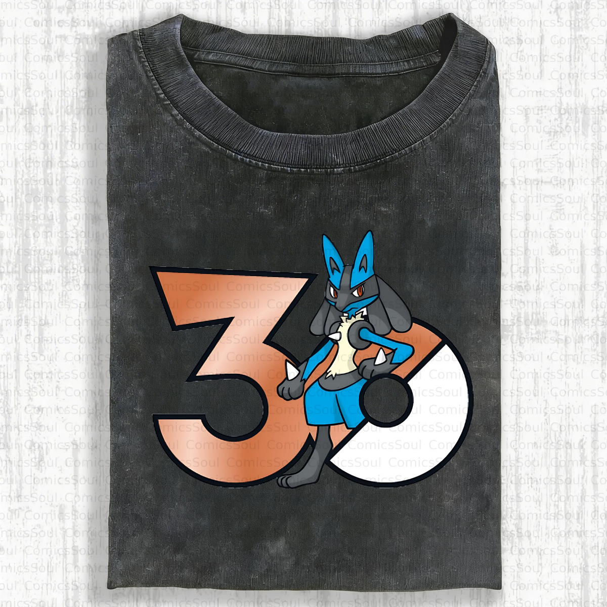 PKM-Unisex Anime Inspired Vintage Washed T-Shirt