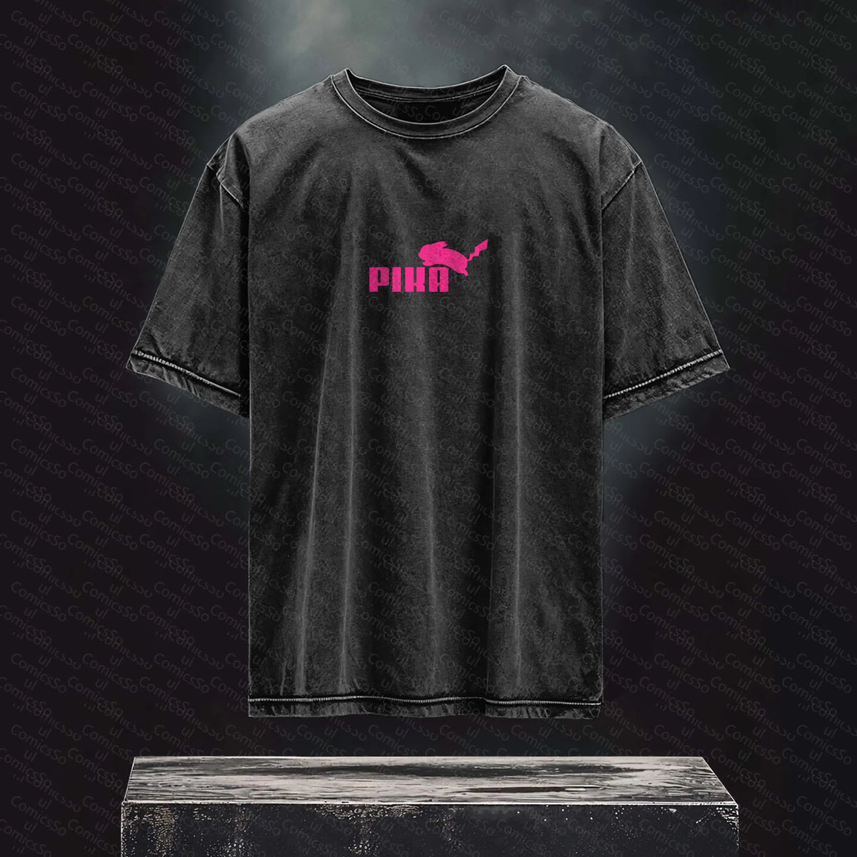PKM-Unisex Anime Inspired Vintage Washed T-Shirt