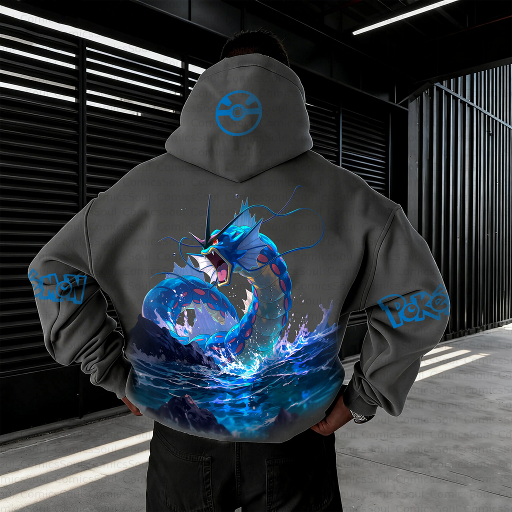 PKM-Unisex Anime Inspired Vintage Plush Hoodie
