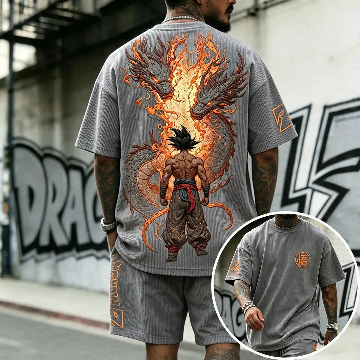 Dragon Ball Unisex Anime Inspired Vintage Corduroy T-Shirt
