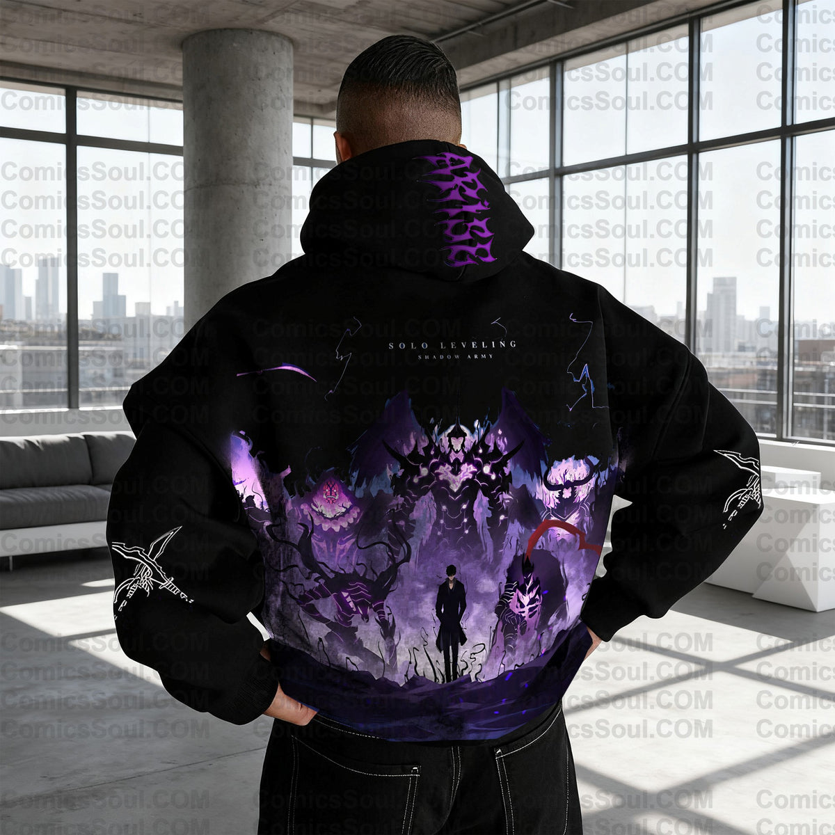 SL-Unisex Anime Graphic Streetwear Wintage Plush Hoodie
