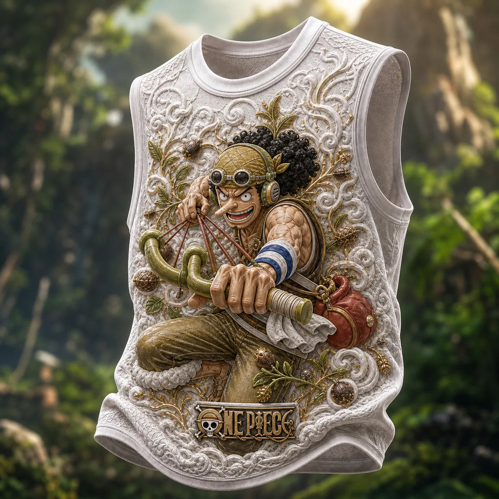 One Piece Pirate Crew Graphic Crew-Neck Tank Top