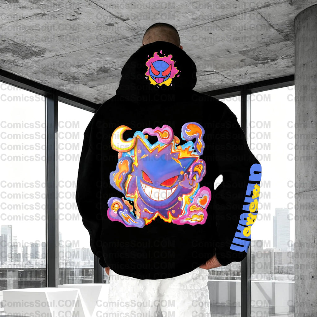 PKM-Plus Velvet Unisex Anime Graphic Streetwear Vintage Hoodie
