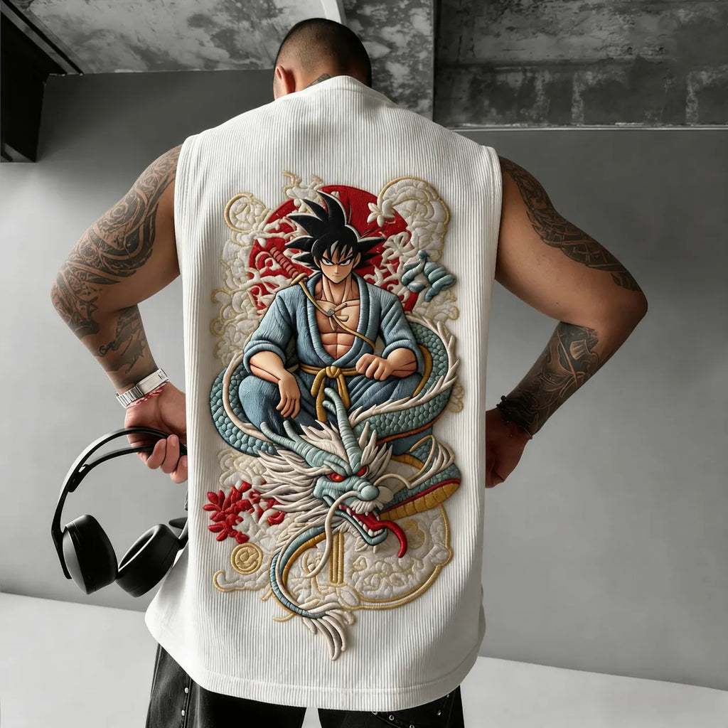 Dragon Ball Unisex Anime-Style Retro Corduroy Tank Top