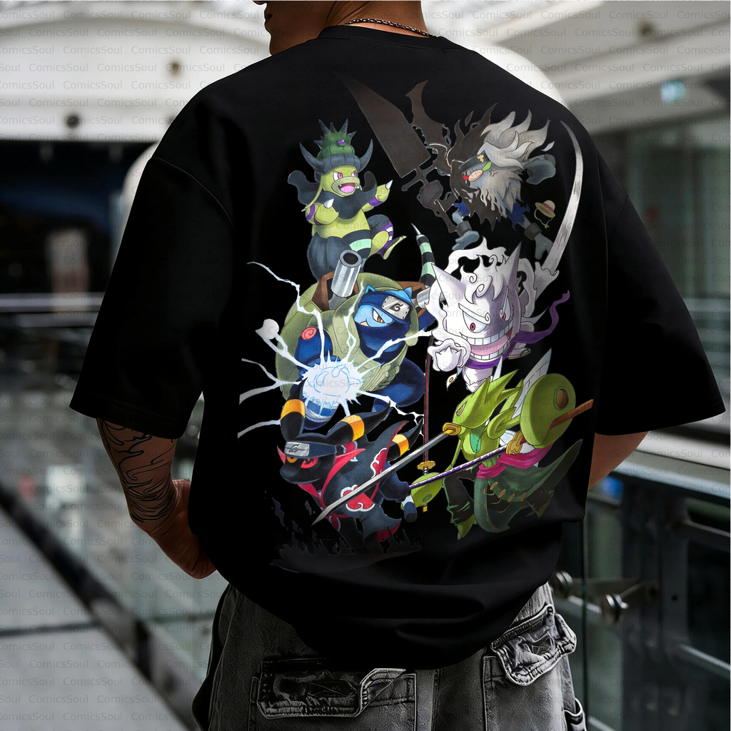 PKM-Unisex Anime Inspired Vintage T-Shirt