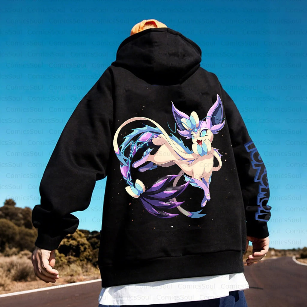 PKM-Unisex Anime Inspired Vintage Plush Hoodie