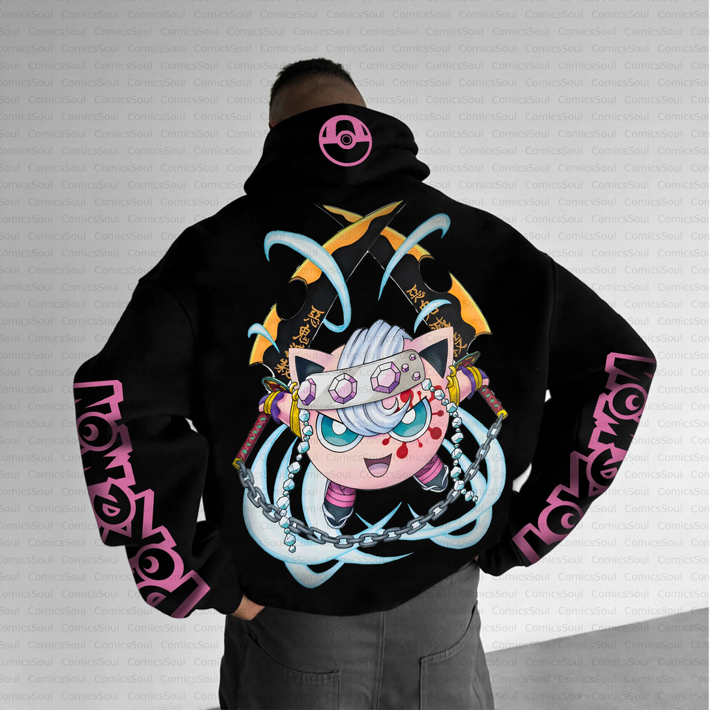 PKM-Unisex Anime Inspired Vintage Plush Hoodie