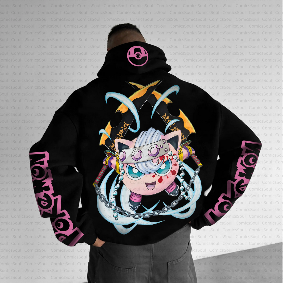 PKM-Unisex Anime Inspired Vintage Plush Hoodie