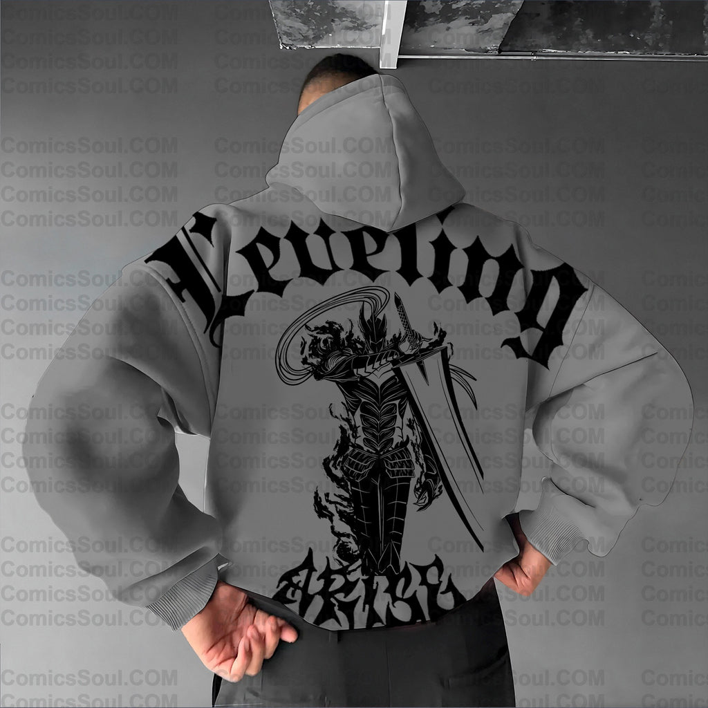 SL-Unisex Anime Graphic Streetwear Wintage Plush Hoodie
