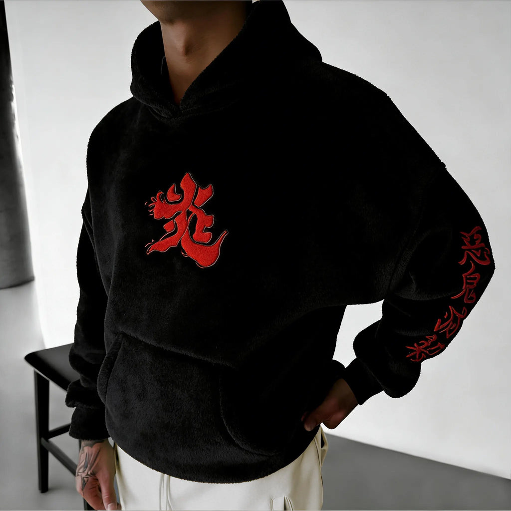 KNY Color-blocked Corduroy Hooded Sweatshirt