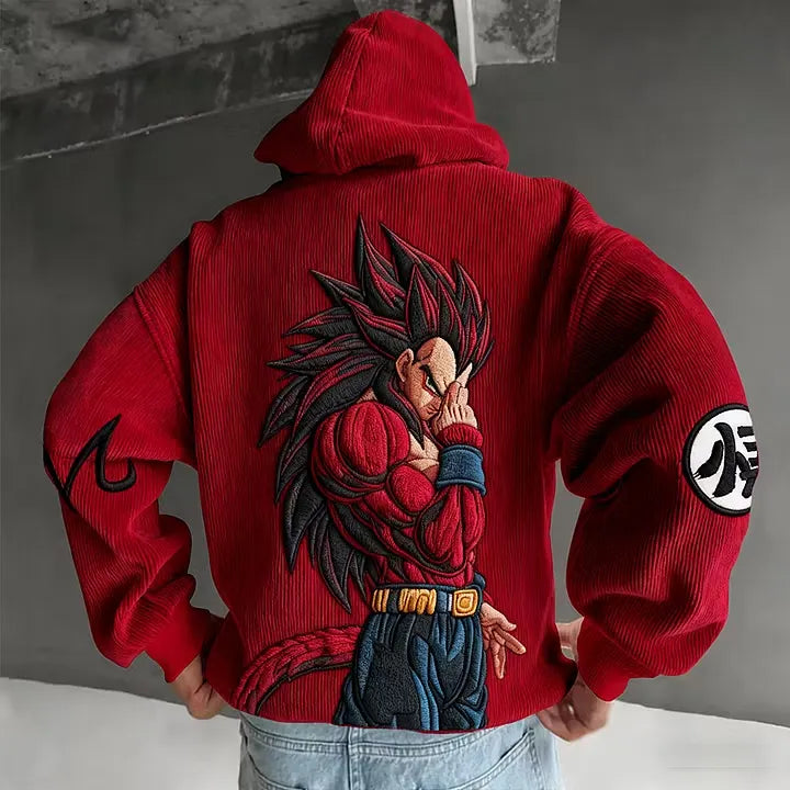 Dragon Ball Vintage Graphic Men Hoodie Loose Streetwear Pullover