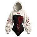 NINDO Women's Anime-Print Hooded Romper Set