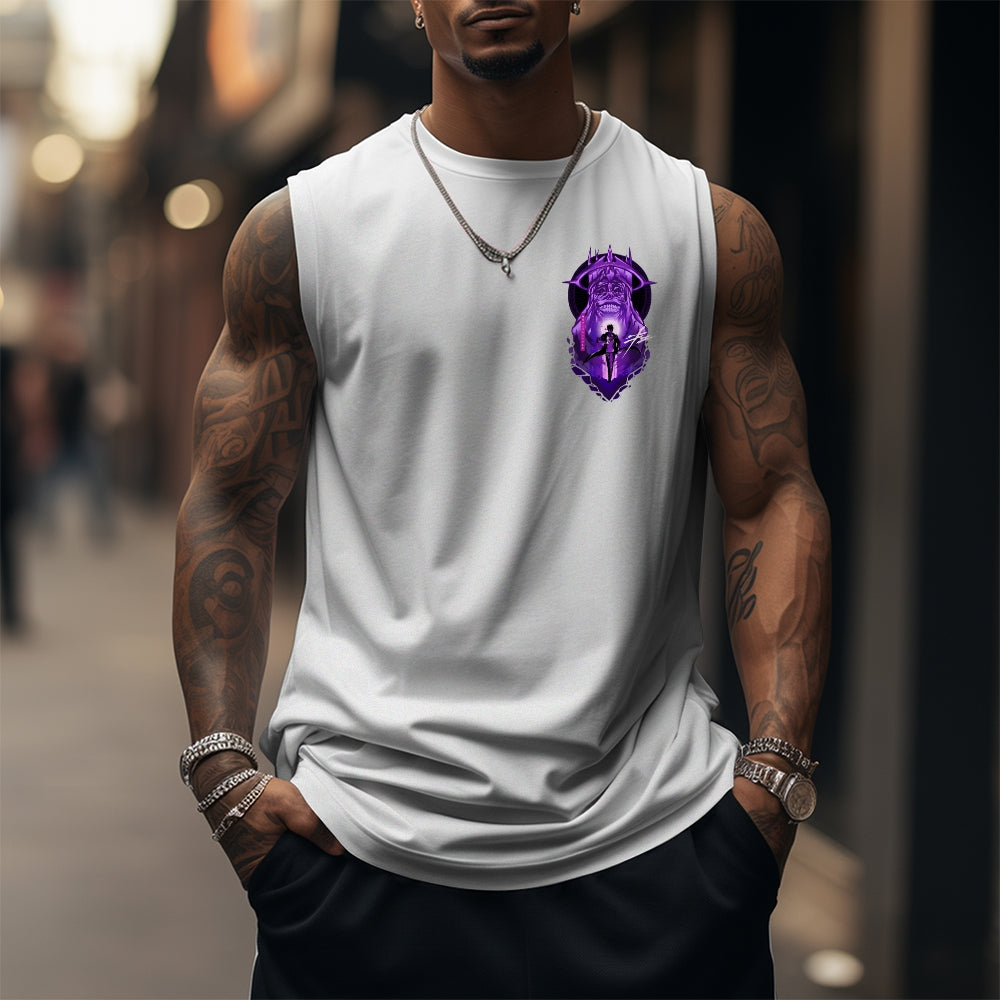 SL-Oversized Anime Print Gym Tank Top