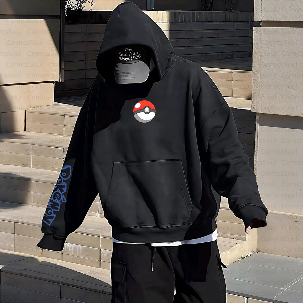 PKM-Unisex Anime Inspired Vintage Plush Hoodie