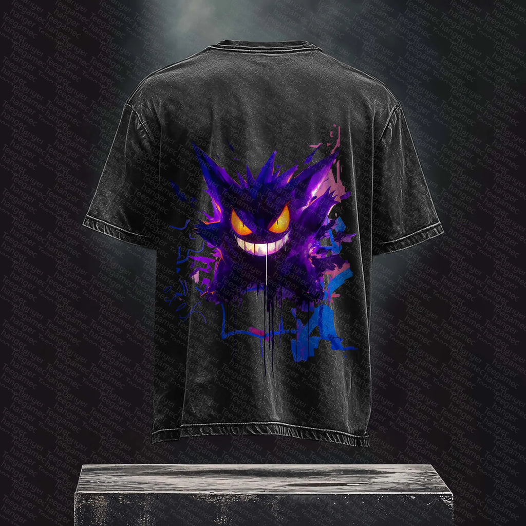 PKM-Unisex Anime Inspired Vintage Washed T-Shirt