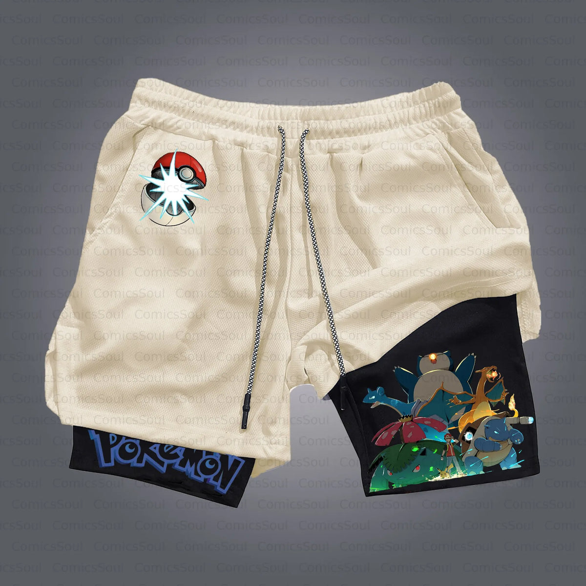 PKM-Unisex Casual Anime Style Shorts