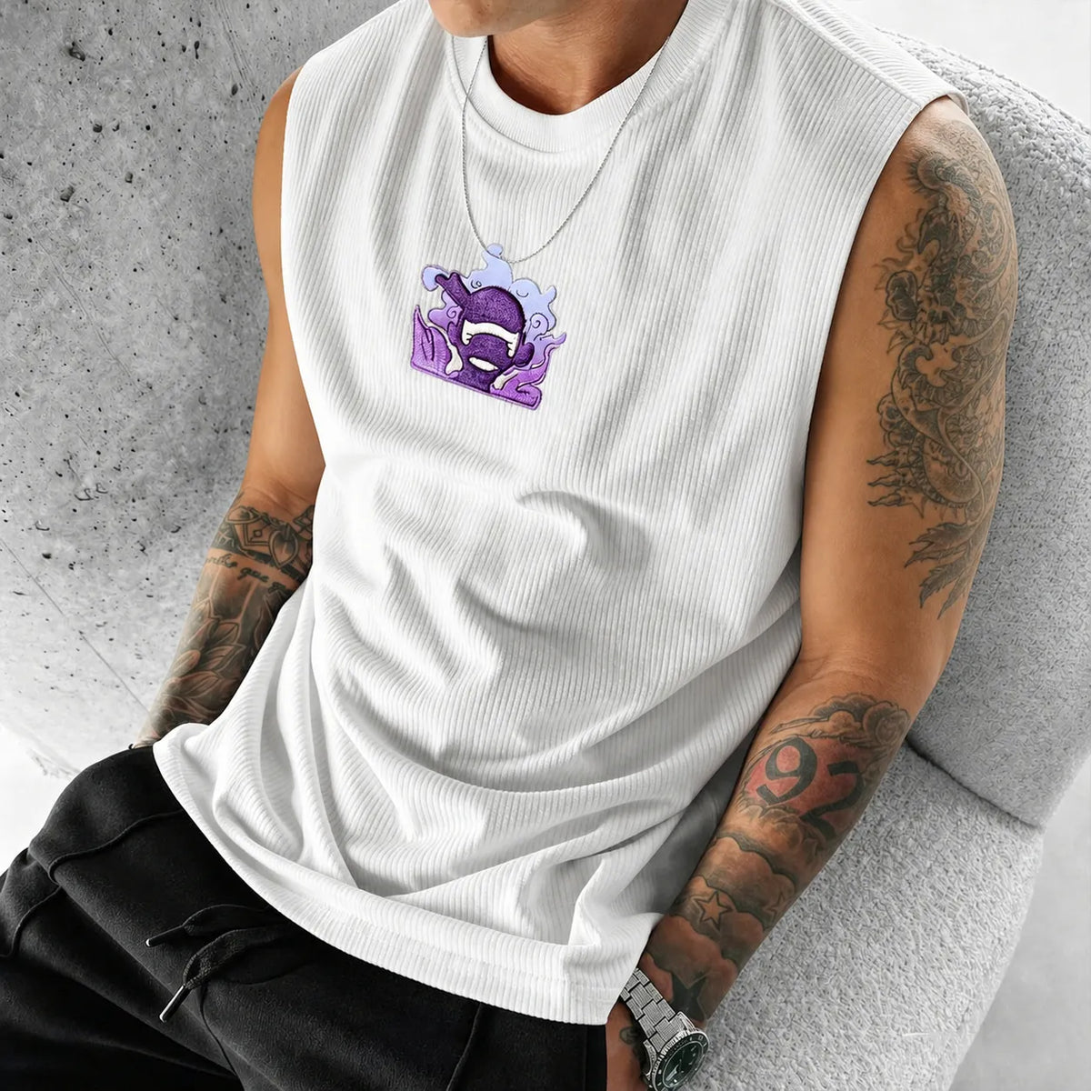 One Piece Unisex Anime-Style Retro Corduroy Tank Top