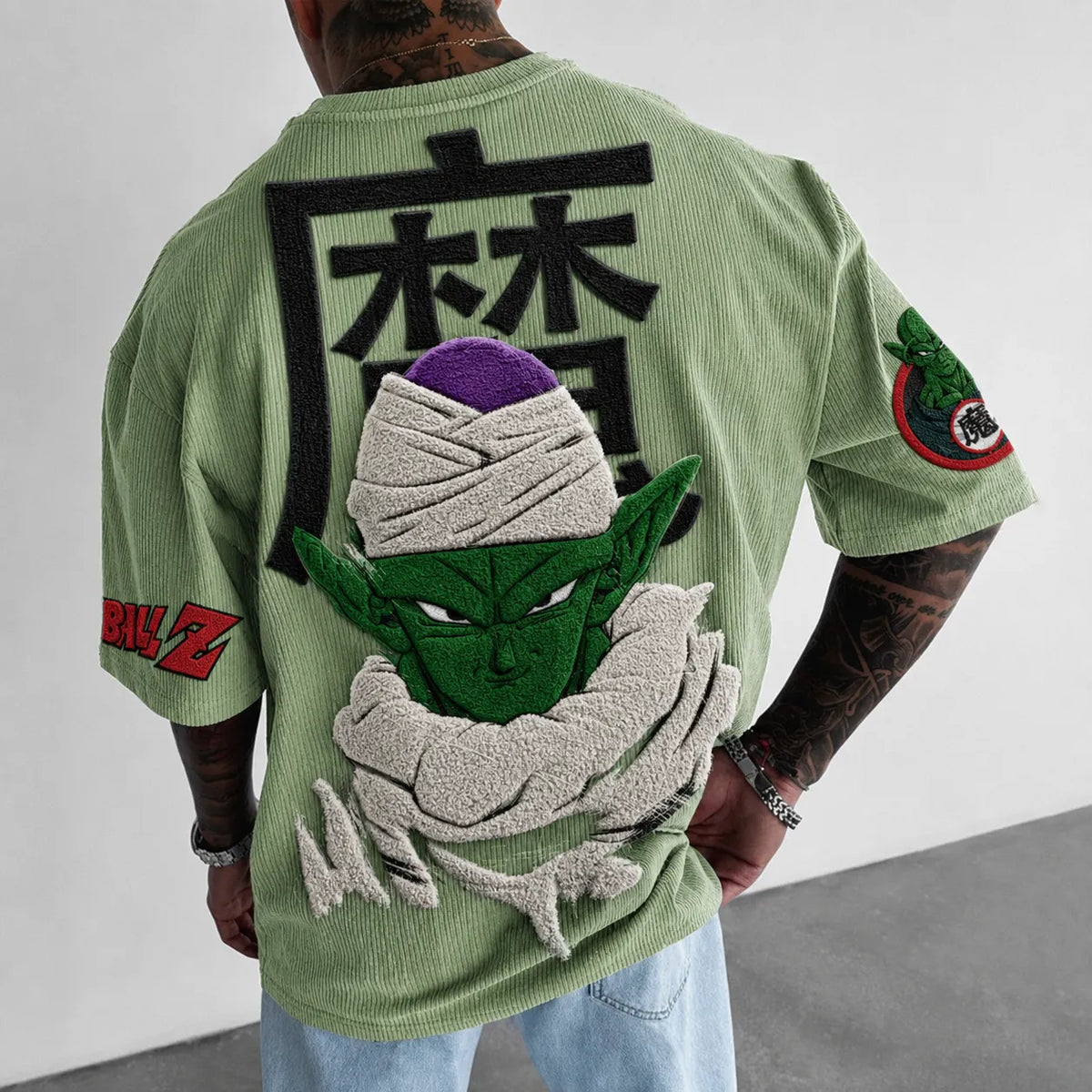 Dragon Ball Unisex Anime-Style Retro Corduroy Oversized T-Shirt