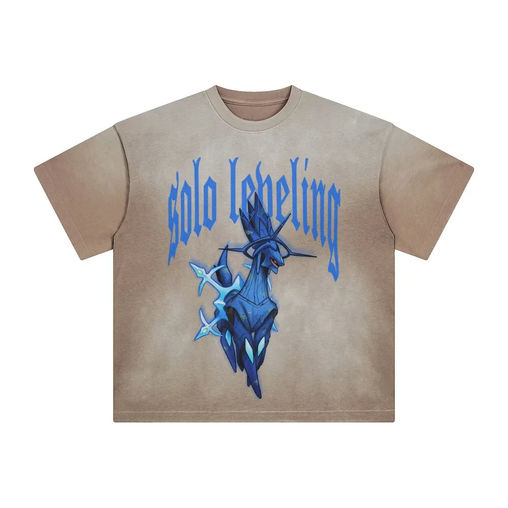 SL-Unisex Anime Inspired Washed  Vintage T-Shirt