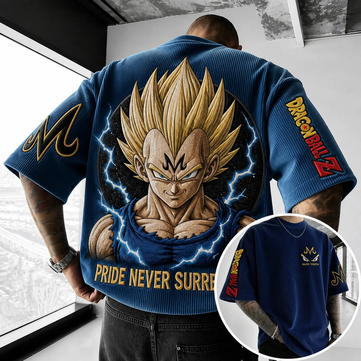 Dragon Ball Unisex Short-Sleeve Corduroy T-Shirt With Anime Print