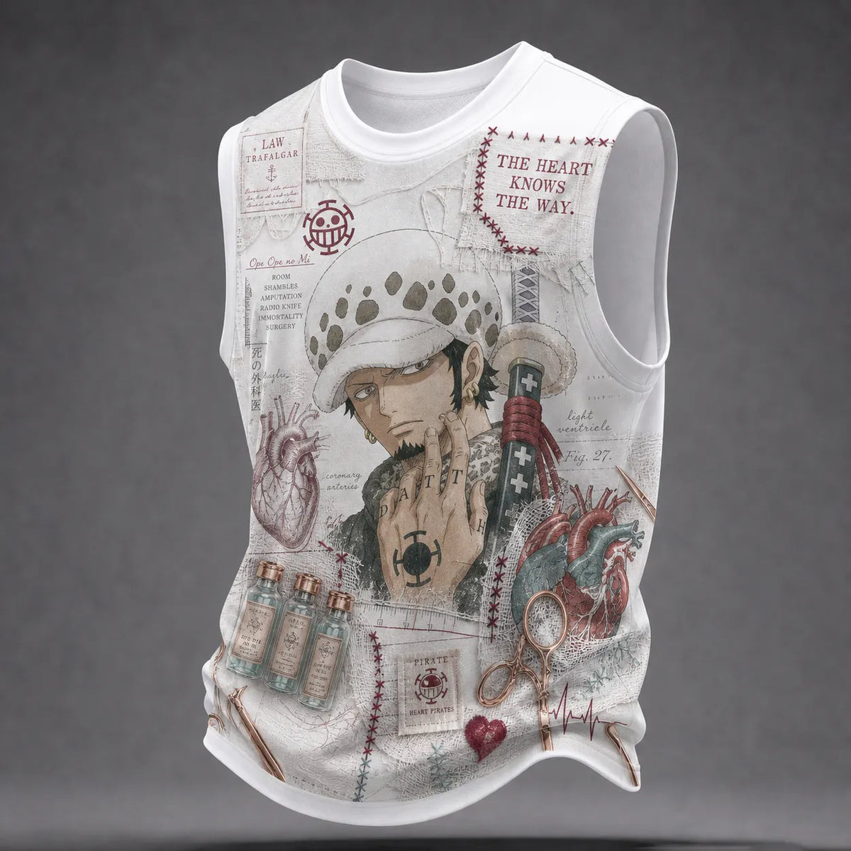 One Piece Pirate Crew Graphic Crew-Neck Tank Top