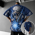 NINDO Unisex Anime-Style Retro Corduroy Oversized T-Shirt