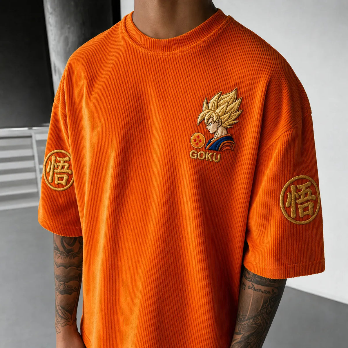 Dragon Ball Unisex Short-Sleeve Corduroy T-Shirt With Anime Print