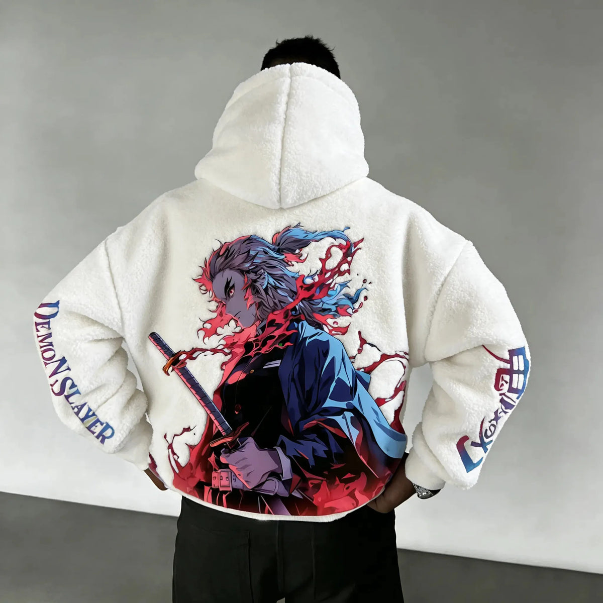 KNY Color-blocked Corduroy Hooded Sweatshirt