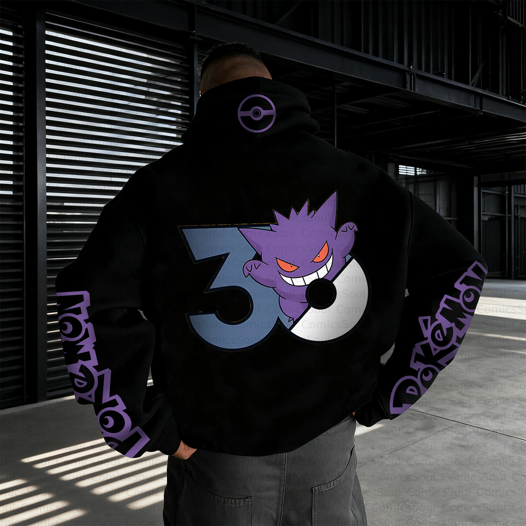 PKM-Unisex Anime Inspired Vintage Plush Hoodie