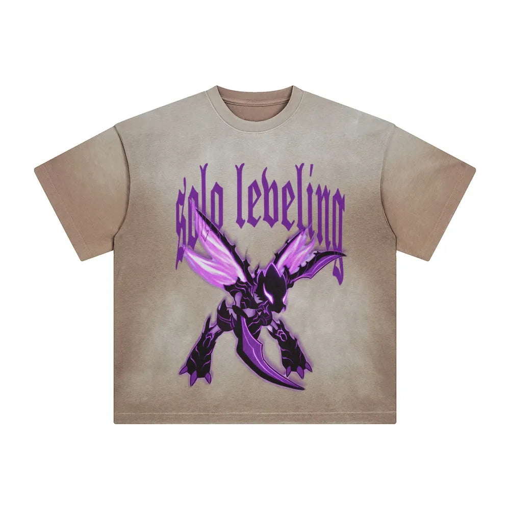 SL-Unisex Anime Inspired Washed  Vintage T-Shirt