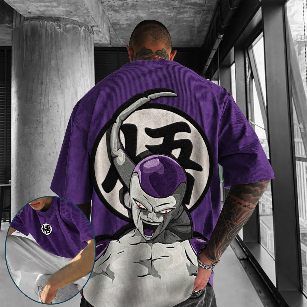 Dragon Ball Unisex Anime-Style Retro Corduroy Oversized T-Shirt