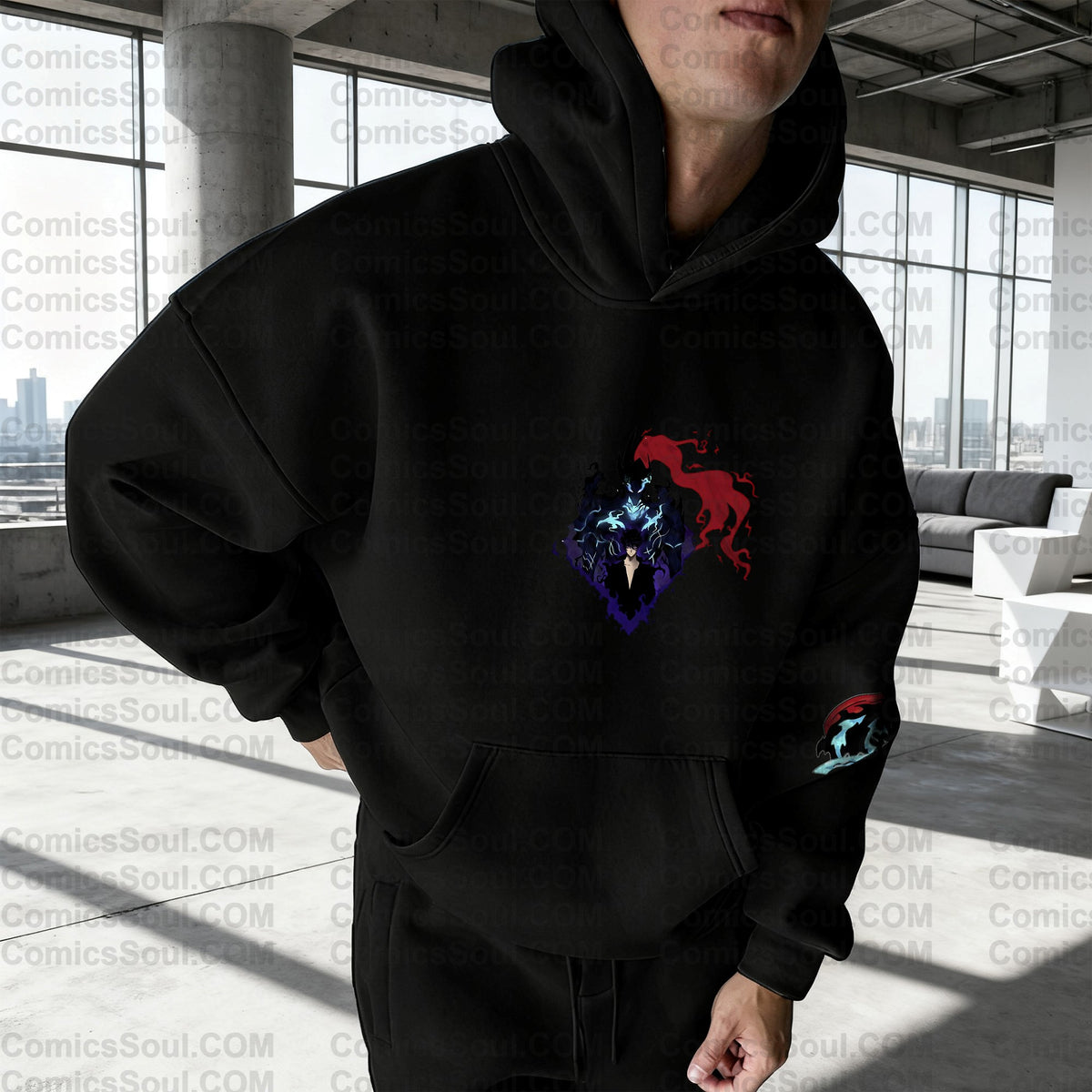 SL-Unisex Anime Graphic Streetwear Wintage Plush Hoodie