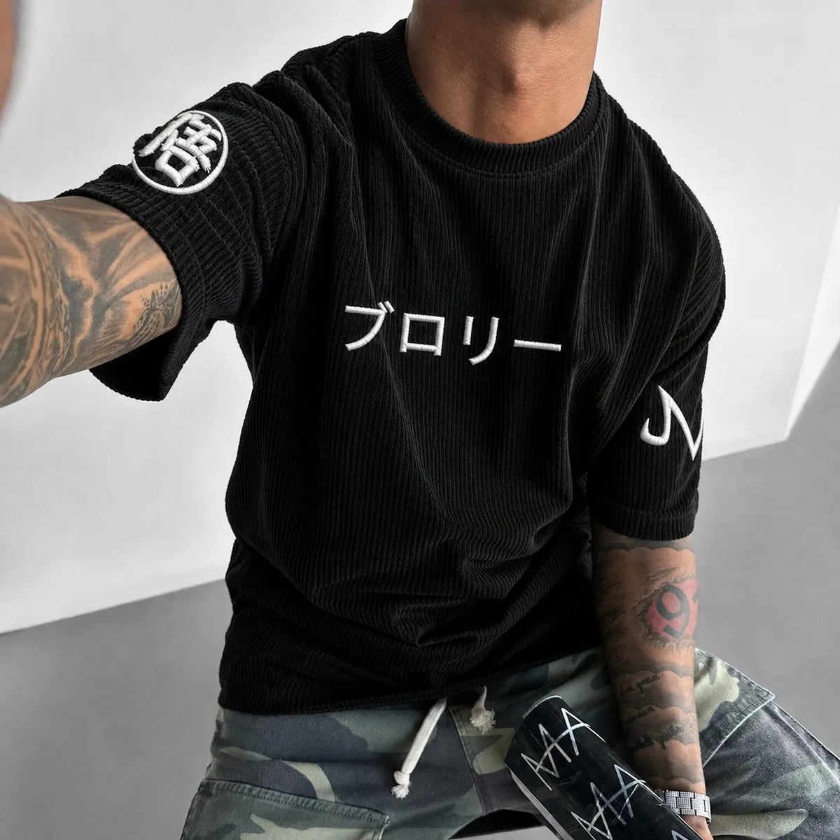 Dragon Ball Unisex Anime-Style Retro Corduroy Oversized T-Shirt