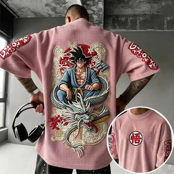 Dragon Ball Unisex Anime Inspired Vintage Corduroy T-Shirt