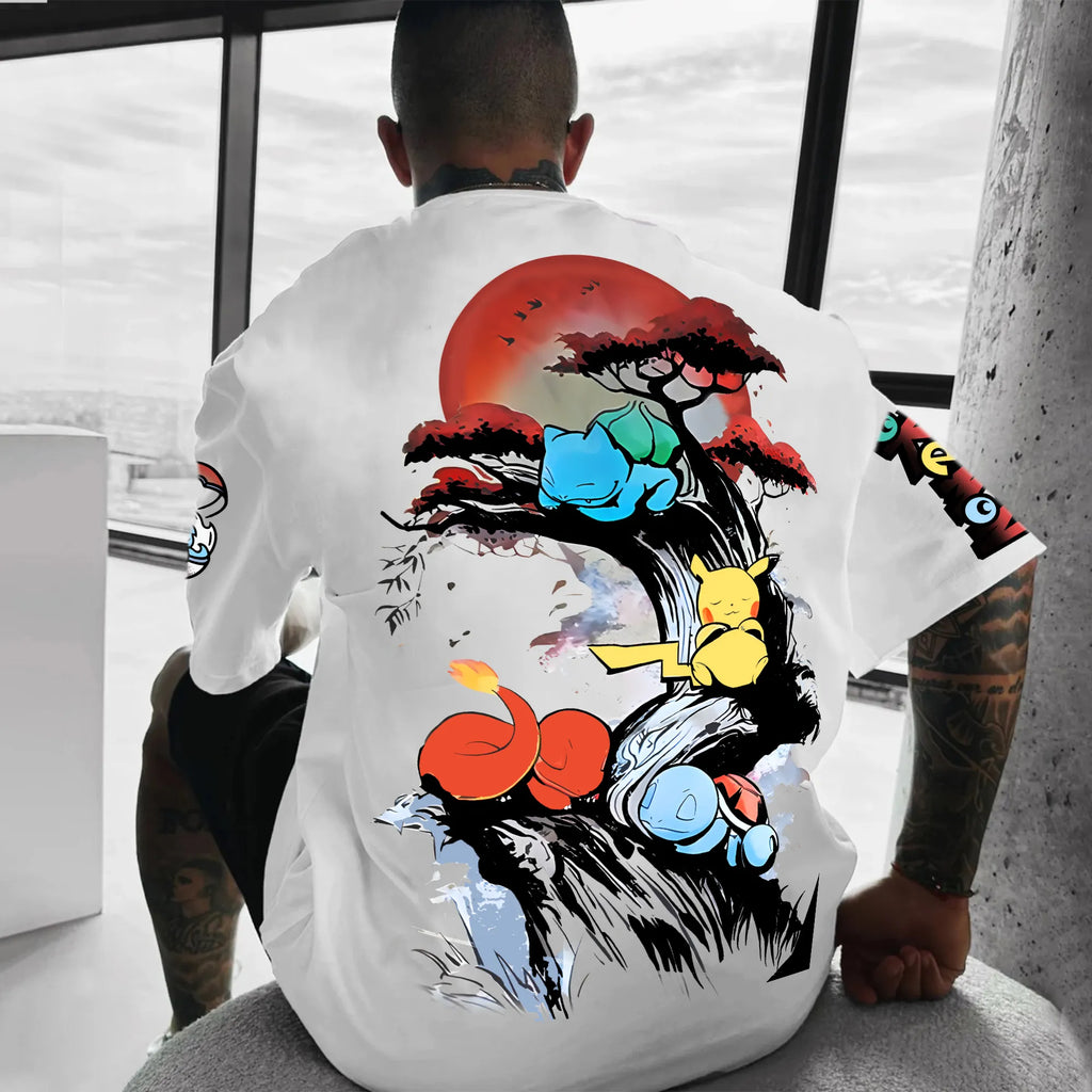 PKM-Unisex Anime Inspired Vintage T-Shirt