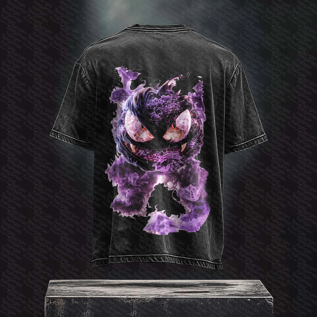 PKM-Unisex Anime Inspired Vintage Washed T-Shirt